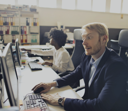 Two lawyers sharing documents securely with Zappaty