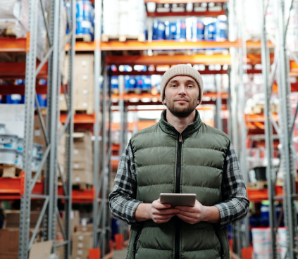 Man using Zappaty for his warehouse business